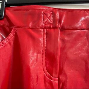 NWT Norma Kamali Red Fishtail vegan leather Skirt